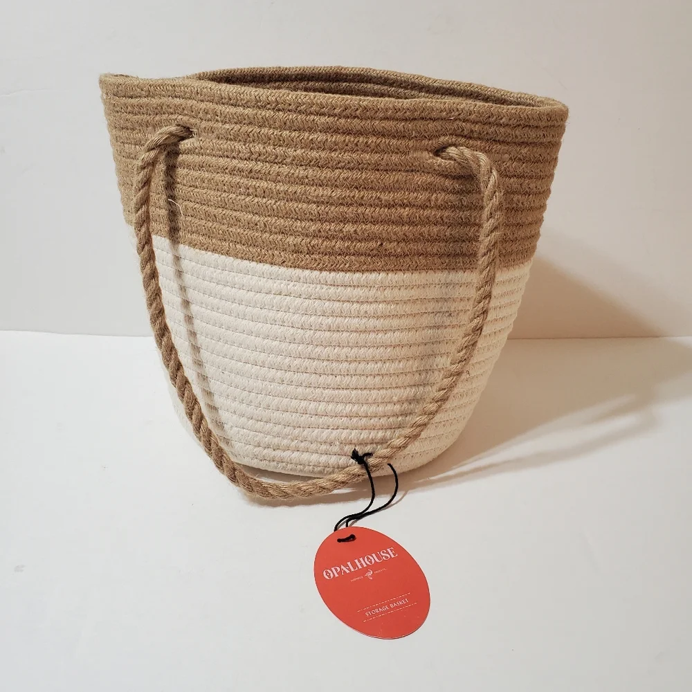 Opalhouse Storage Basket Round Bottom Tote Bag With Handles